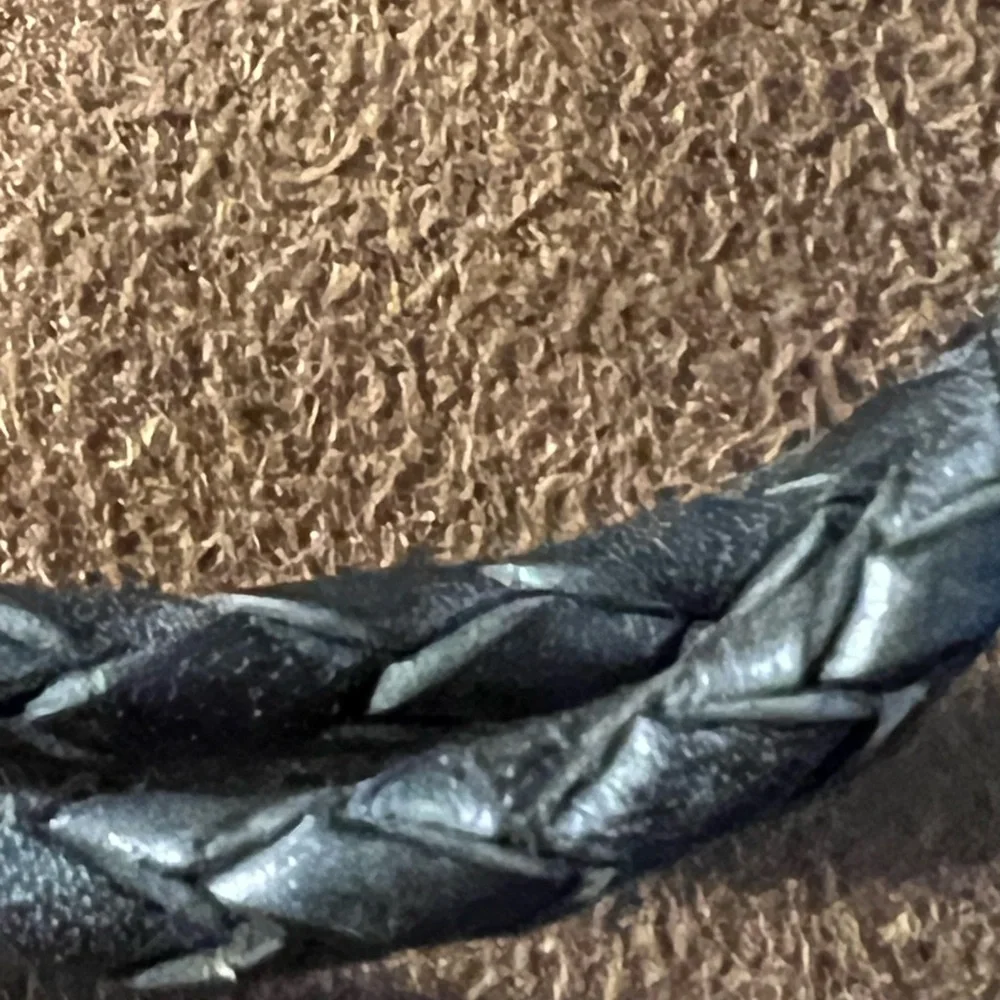 Braided Leather Wrap Bracelet - Black
